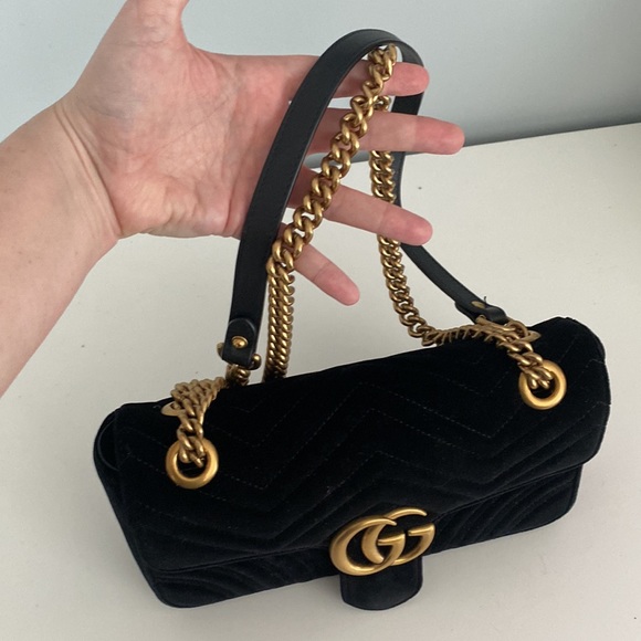 Black Velour Gucci Marmont - Picture 4 of 7